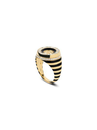 Akita Jet Black Signet Ring