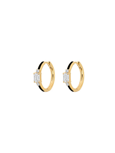 Parameswara Jet Black Hoop Earrings
