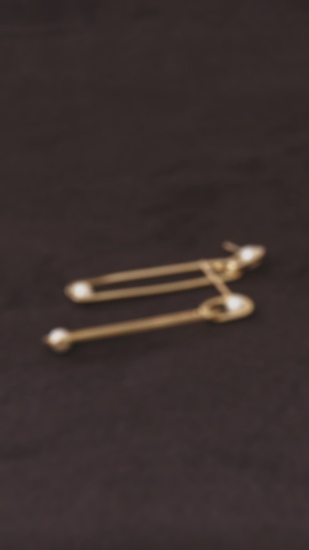Load video: Inversion Pearl Drop Earrings