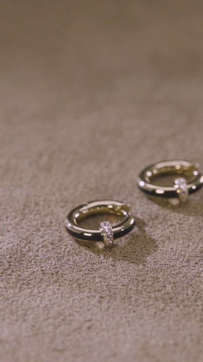 Idris Minor Jet Black Hoop Earrings
