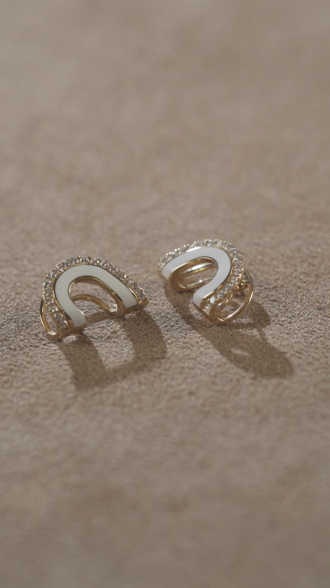 Load video: Dias Bone White Earrings